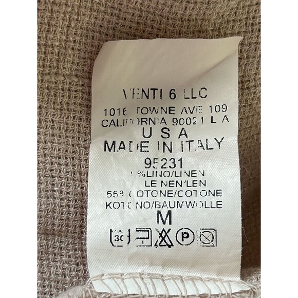 Venti6 Italian Cotton / Linen Open Long Sleeve Cardigan in Pink - Sz M - Picture 5 of 5